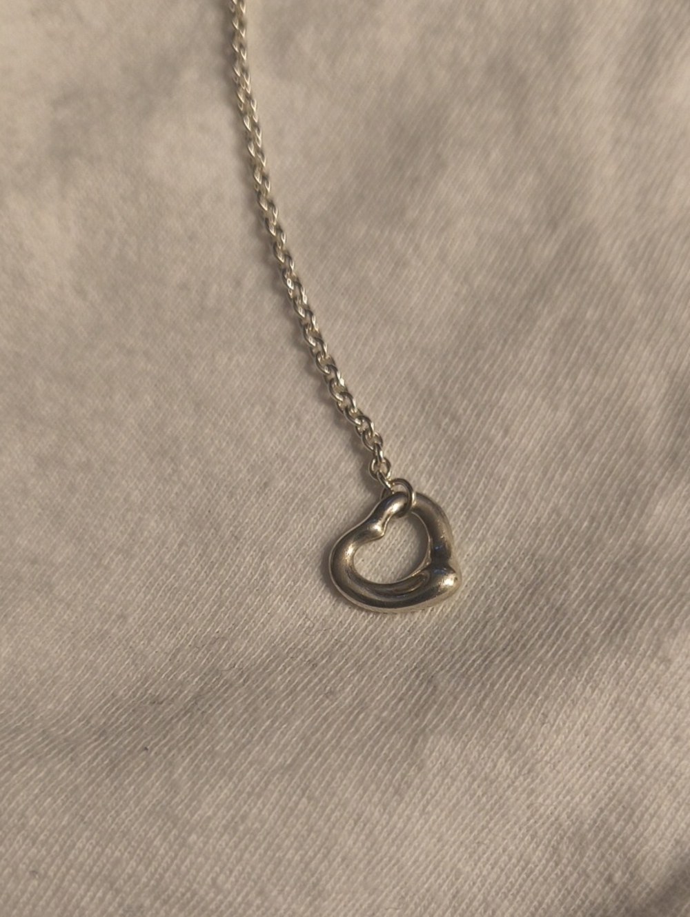 Tiffany & Co. Silver Lariat Necklace with Open Heart Accents - Blue Pouch - Picture 16 of 17